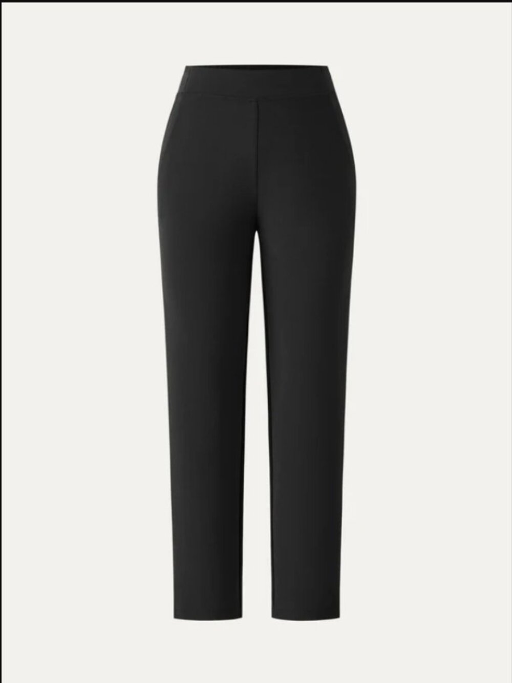 Sandwashed Mid Rise Pull-on Tapered Pant with Pockets - Black